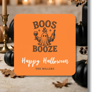 Adesivo Quadrado Boos & Booze Vintage Ghost 