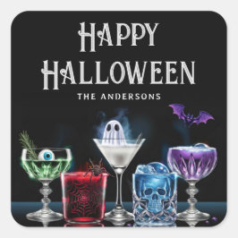 Adesivo Quadrado Boos e Booze Rico Coquetel Personalizado