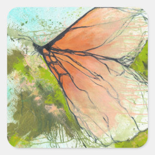 Adesivo Quadrado Borboleta abstrato Monarca