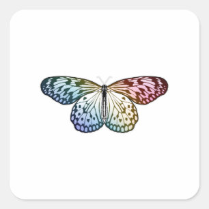 Adesivo Quadrado Borboleta Arco-Íris