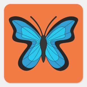 Adesivo Quadrado Borboleta Azul