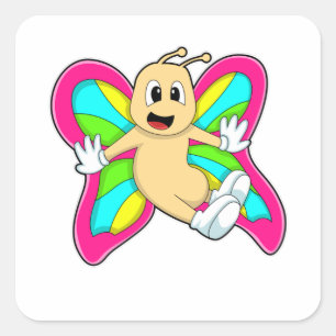 Adesivo Quadrado Borboleta colorida