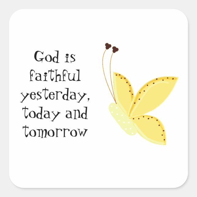 Adesivo Quadrado Borboleta com mensagem inspiradora (Frente)