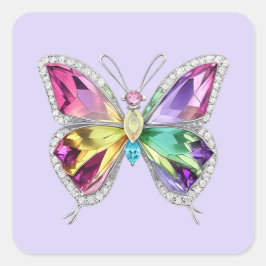 Adesivo Quadrado Borboleta Cristal Rainbow