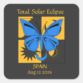 Adesivo Quadrado Borboleta de Eclipe Solar Total Personalizada