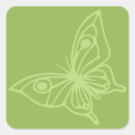 Adesivo Quadrado Borboleta do Jardim Verde
