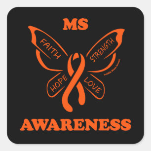 Adesivo Quadrado Borboleta/Guerreiro...MS