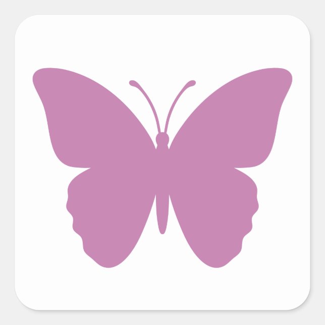 Adesivo Quadrado Borboleta Rosa Empoeirada (Frente)