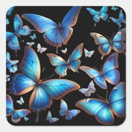 Adesivo Quadrado Borboletas Azuis