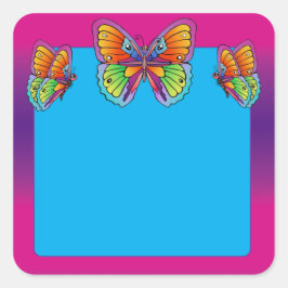 Adesivo Quadrado Borboletas Coloridas - Personalize-me