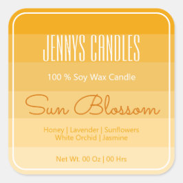 Adesivo Quadrado Borda Quadrada Moderna Pastel Arco-íris Amarelo