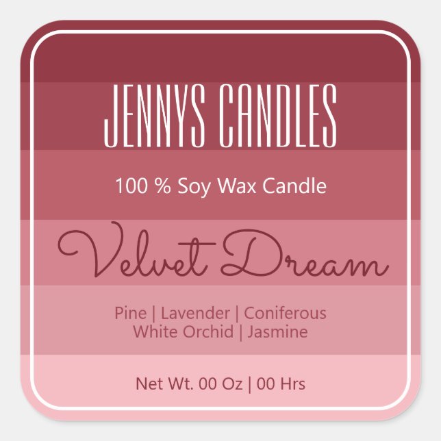 Adesivo Quadrado Borda Quadrada Moderna Pastel Arco-Íris Borgonha B (Frente)