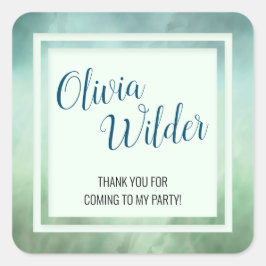 Adesivo Quadrado Borda Verde Azul