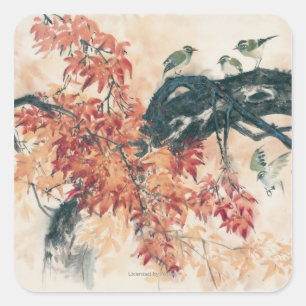 Adesivo Quadrado Bordos vermelhos