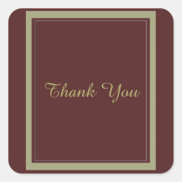 Adesivo Quadrado Borgonha e Dourado obrigado