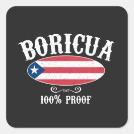 Adesivo Quadrado Boricua Porto Rico 100% Sticker