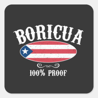 Adesivo Quadrado Boricua Porto Rico 100% Sticker