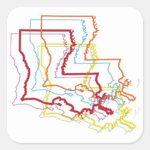 Adesivo Quadrado borrão do orgulho de louisiana