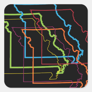 Adesivo Quadrado borrão do orgulho de missouri