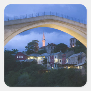 Adesivo Quadrado Bósnia-Herzegovina - Mostar. A Ponte Velha 2