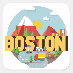 Adesivo Quadrado Boston como um destino
