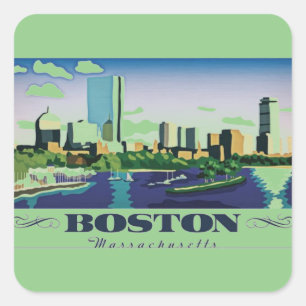 Adesivo Quadrado Boston, Massachusetts