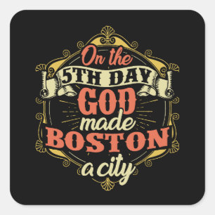 Adesivo Quadrado Boston Massachusetts