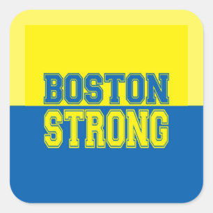 Adesivo Quadrado Boston Strong Gift Yellow e Blue