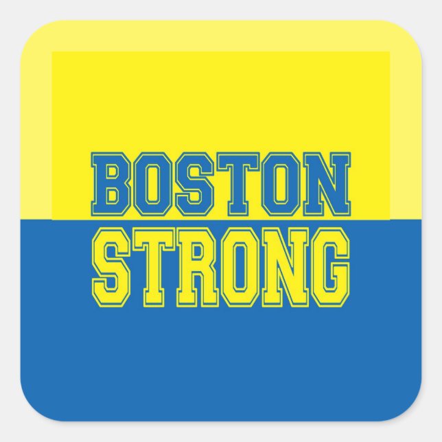 Adesivo Quadrado Boston Strong Gift Yellow e Blue (Frente)