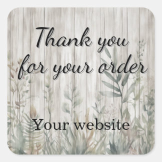 Adesivo Quadrado Botanical Foliage Farmhouse Barn Wood look