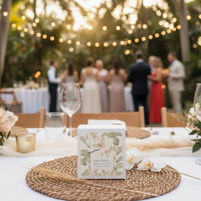 Adesivo Quadrado Botanical Garden Wedding Thank You Favor (Criador carregado)