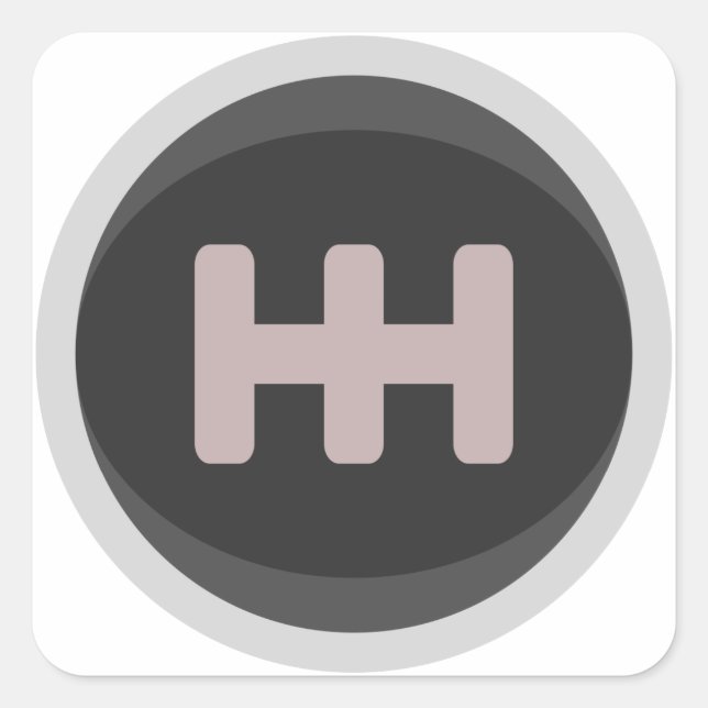 Adesivo Quadrado Botão de Desvio da Engrenagem de Corrida (Frente)