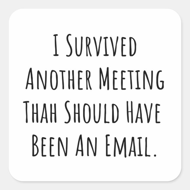 Adesivo Quadrado botão desnecessário da reunião (Frente)