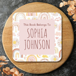 Adesivo Quadrado Botas-chuvas coloridas e pratos de flores margarid