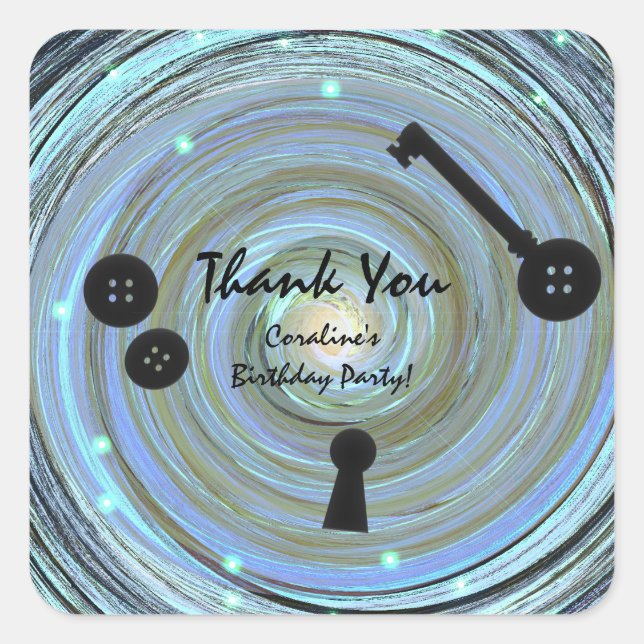 Adesivo Quadrado Botões Olhos & Esqueleto Chave Outro Partido Mundi (Frente)