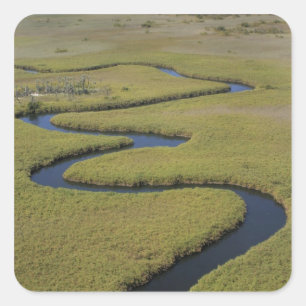 Adesivo Quadrado Botswana, África. Arial vê rio Okavango.