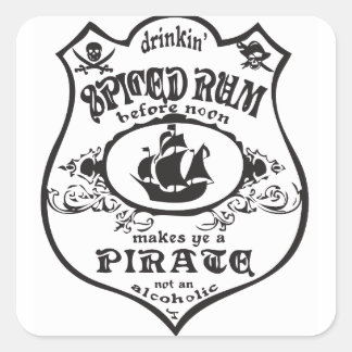 Adesivo Quadrado bottle label Pirata