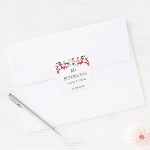Adesivo Quadrado Bougainvillea Wedding Gifts & Favors Sticker