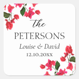 Adesivo Quadrado Bougainvillea Wedding Gifts & Favors Sticker