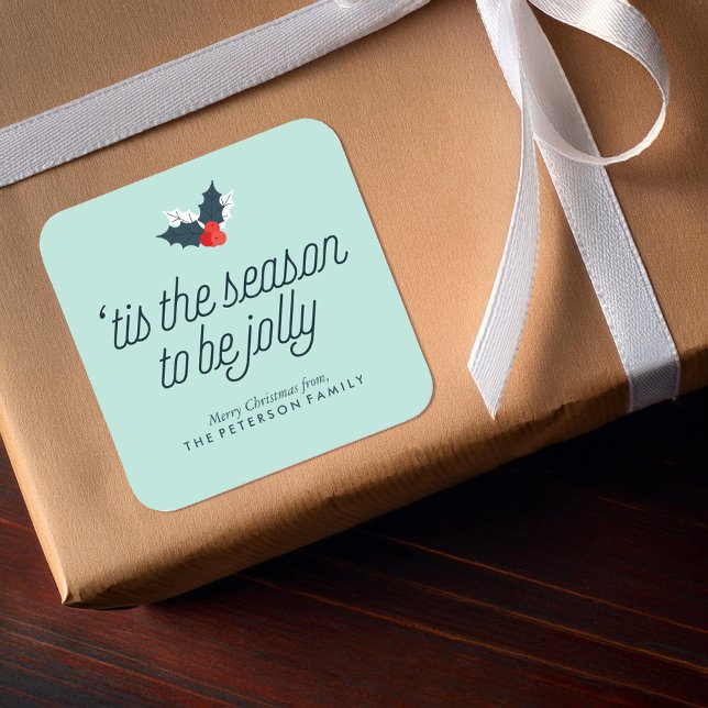 Adesivo Quadrado Boughs de Holly (Criador carregado)