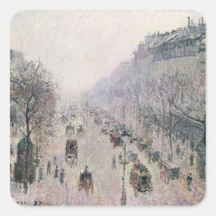 Adesivo Quadrado Boulevard Montmartre, 1897 (óleo na canvas)
