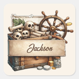 Adesivo Quadrado Bounty Sticker da Pirata Personalizável - Personal