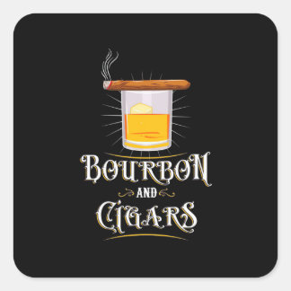 Adesivo Quadrado Bourbon e charutos