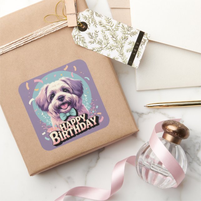 Adesivo Quadrado Bouvier des Flandres Dog Colorido (Presentear)