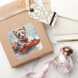 Adesivo Quadrado Bovinos australianos com sabão Deixam nevar o Nata