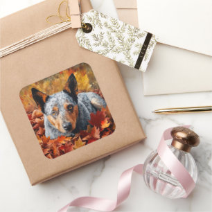 Adesivo Quadrado Bovinos australianos no outono caem inspirados