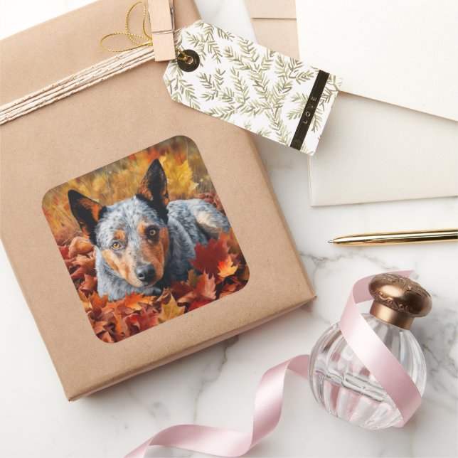 Adesivo Quadrado Bovinos australianos no outono caem inspirados (Presentear)