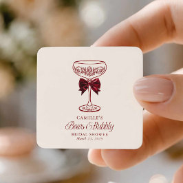 Adesivo Quadrado Bows and Bubbly Bridal Shower