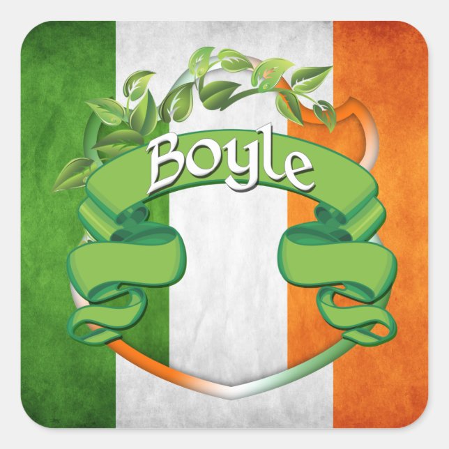 Adesivo Quadrado Boyle Irish Shield (Frente)