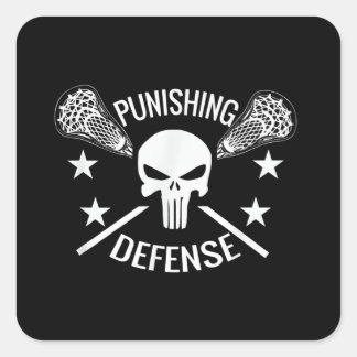 Adesivo Quadrado Boys Lacrosse Skull and Sticks Gift